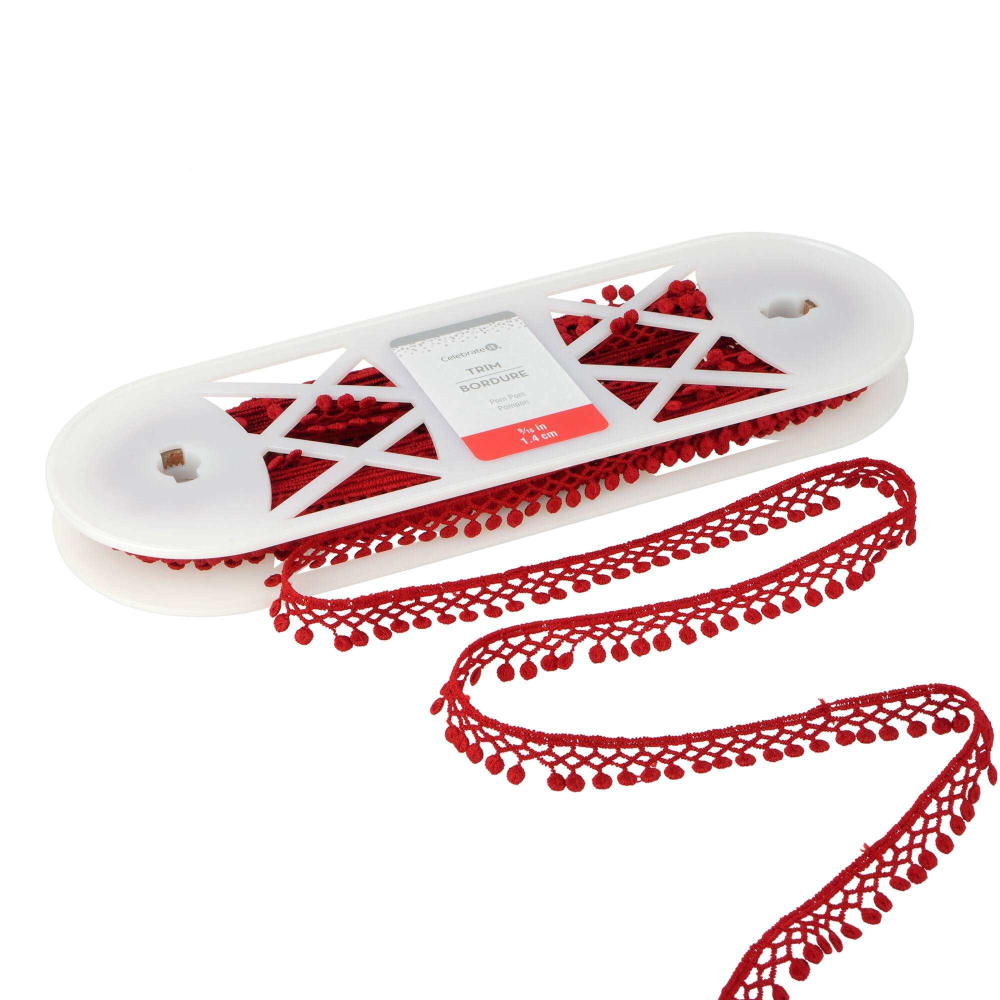 9/16" Red Pom Pom Trim by Celebrate It®